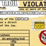No troll violation