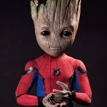 Baby Groot as Spider-Man