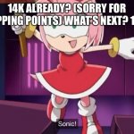 When we will make to the final icon? | 14K ALREADY? (SORRY FOR SKIPPING POINTS) WHAT’S NEXT? 16K? | image tagged in amused amy rose | made w/ Imgflip meme maker