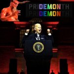 biden and the devil proclaim pride month meme