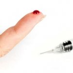 Bleeding finger with needle