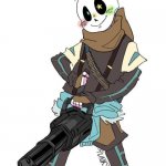 Ink Sans with a Machine Gun