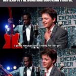 FIREWORKS | SETTING OFF FIREWORKS IN A PARK WHERE IT'S SAFE BECAUSE THE GRASS IS GREEN, INSTEAD OF THE ROAD AND BLOCKING TRAFFIC. | image tagged in kate bush marty mcfly,not ready for that,kids are gonna love it | made w/ Imgflip meme maker