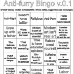 The Authoritative Anti-Furry Bingo v.0.1 meme