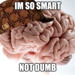 Brain Meme | IM SO SMART; NOT DUMB | image tagged in memes,scumbag brain | made w/ Imgflip meme maker