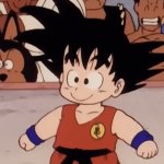 Kid Goku's goofy smile meme