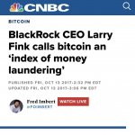 BlackRock CEO Larry Fink calls bitcoin an index of money launder