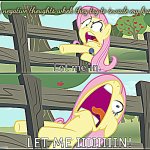 Fluttershy "Let Me In!" | my negative thoughts wheh they try to invade my brain | image tagged in fluttershy let me in | made w/ Imgflip meme maker