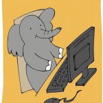 elephant with computer
