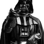 Vader pointing finger to camera transparent