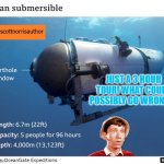 OceanGate Titan Submersible | JUST A 3 HOUR TOUR! WHAT COULD POSSIBLY GO WRONG?! | image tagged in oceangate titan submersible,gilligan's island | made w/ Imgflip meme maker