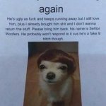 I lost my bitches dog