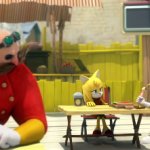 Eggman looking at Tails and Zoe