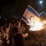 Burning the Israeli flag