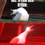 Hm | ME: RYAN AIR
RYAN: | image tagged in screaming goose | made w/ Imgflip meme maker