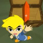 Toon Link holding a Rupee meme