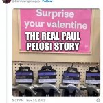 Paul Pelosi Story | THE REAL PAUL PELOSI STORY | image tagged in paul pelosi story | made w/ Imgflip meme maker