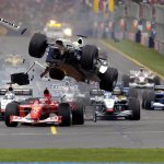 F1 Flying Crash