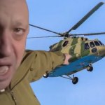 Yevgeny Prigozhin Pointing at Russian Helicopter
