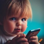 Baby on phone template