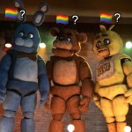 gay? | ? ? ? | image tagged in animatronic dumbfounded | made w/ Imgflip meme maker