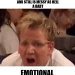 Emotional Damage | WHAT ONLY TOOK YOU TWO MINUTES TO MAKE, REQUIRES A BIB TO EAT,
AND STILL IS MESSY AS HELL
A BABY; EMOTIONAL
DAMAGE | image tagged in gordon ramsey lamb souce,memes,funny memes,funny | made w/ Imgflip meme maker