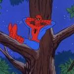 Spiderman in a tree meme