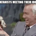 Monkey clown | SATANISTS MEETING THEIR IDOL | image tagged in gifs,satan | made w/ Imgflip video-to-gif maker