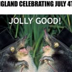 Jolly good | ENGLAND CELEBRATING JULY 4TH | image tagged in jolly good | made w/ Imgflip meme maker