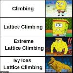 Tower climbing, lattice climbing | image tagged in climbing,klettern,latticeclimbing,meme,memes | made w/ Imgflip meme maker