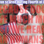 Chicago | Why do dogs run scared during Fourth of July fireworks? BECAUSE DOGS HAVE MUCH MORE SENSITIVE HEARING THAN HUMANS!!!!! | image tagged in closed for the fourth of july,memes,dogs,fourth of july | made w/ Imgflip meme maker