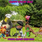 happy 4th of july | HAPPY 4TH OF JULY; FROM ALTER EGO BRO | image tagged in sunny backyard,4th of july,crossover | made w/ Imgflip meme maker