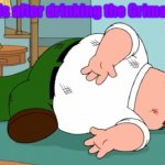 Happy Birthday Grimace! | TikTok mfs after drinking the Grimace shake | image tagged in peter griffin death pose,grimace,mcdonalds,tiktok | made w/ Imgflip meme maker