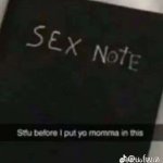 sex note meme