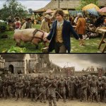 LOTR Shire vs Orc Army