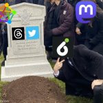 Meme Social v.1 | image tagged in grant gustin over grave cropped headstone rip tombstone | made w/ Imgflip meme maker