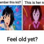 Remember this kid? | image tagged in remember this kid,peni parker,spider-man,into the spider-verse,across the spider-verse | made w/ Imgflip meme maker