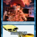 RATTLE ME BONES!!!! | RATTLE ME BONES! YOUR OPPONENT GETS SPOOKED FOR 3 TURNS; 1000 | image tagged in blue magic the gathering card | made w/ Imgflip meme maker