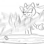 shadow dropping sonic into a bathtub by xammyoowah
