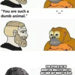 your such a dumb animal | YOU SPEND A LOT OF MONEY ON WALLETS ONLY TO NOT HAVE ANY MONEY TO KEEP. | image tagged in your such a dumb animal | made w/ Imgflip meme maker