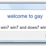 Windows 7 Error Message | welcome to gay; go win7 win7 and dows7 windows 7; ok | image tagged in windows 7 error message | made w/ Imgflip meme maker