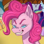 Pinkie Pie staring meancingly into the fourth wall