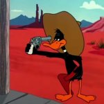 Daffy accidentally shooting himself
