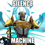 When a chatbot appears on a website you're browsing | SILENCE; MACHINE | image tagged in gabriel ultrakill | made w/ Imgflip meme maker