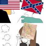 How the hell was California not affected | image tagged in emirichu sipping tea,american civil war | made w/ Imgflip meme maker