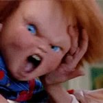 Chucky biting GIF Template