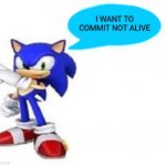 Low quality sonic says | I WANT TO COMMIT NOT ALIVE | image tagged in low quality sonic says,sonic says,help | made w/ Imgflip meme maker
