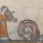 Medieval playing violin