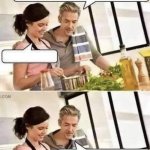 MAN WOMAN COOKING COUPLE