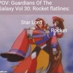 Guardians of the Galaxy Vol 30: Rocket's near-death be like | POV: Guardians Of The Galaxy Vol 30: Rocket flatlines:; Star Lord; Rocket | image tagged in what am i fighting for | made w/ Imgflip meme maker